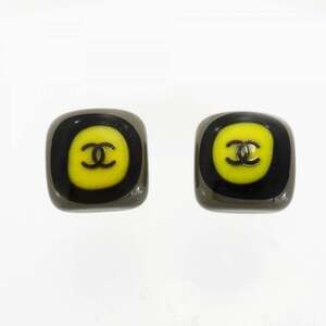 CHANEL Black Logo Earrings